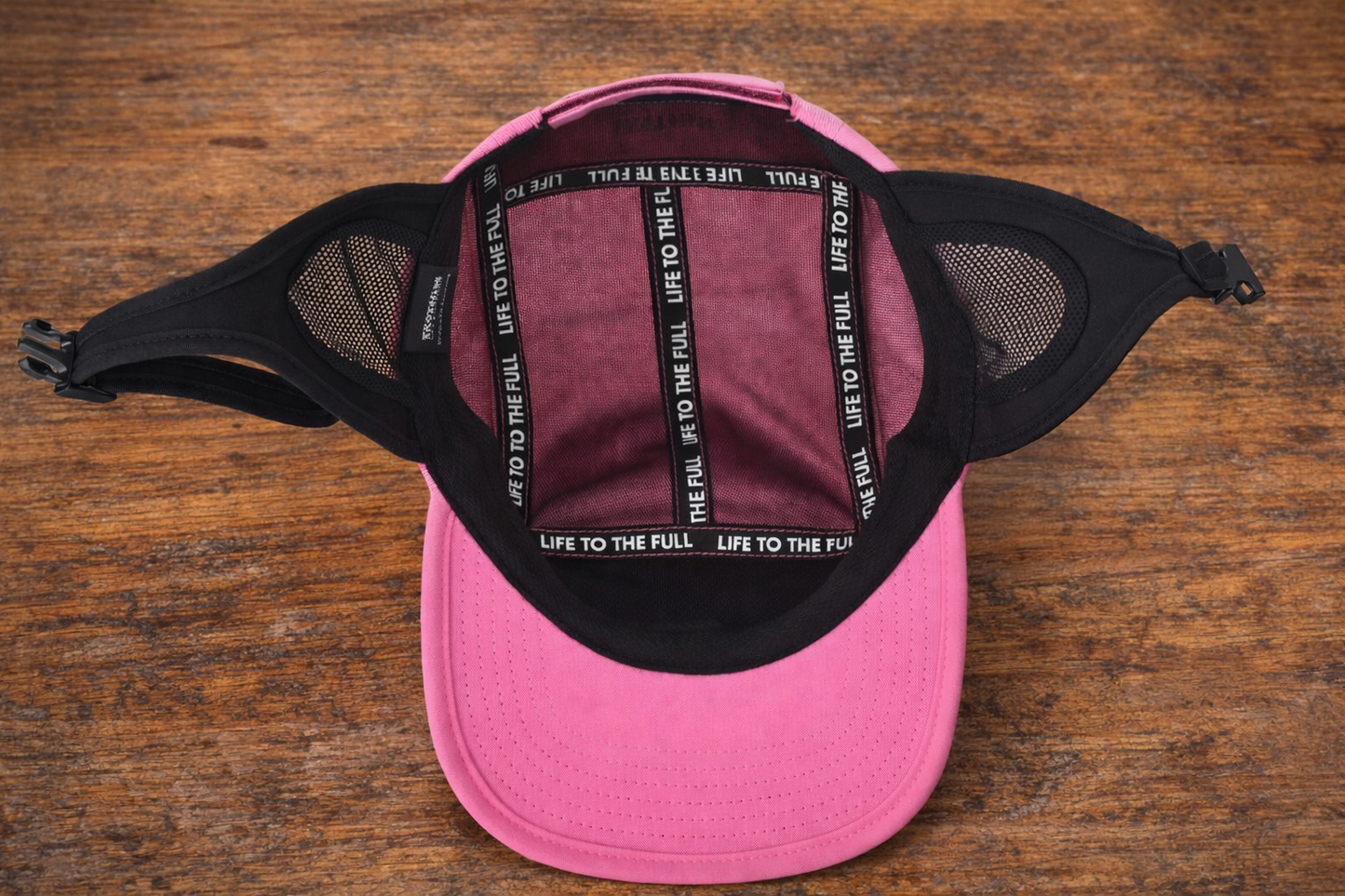 Cherry Choc - 5 panel surf cap with permanent neoprene chin strap