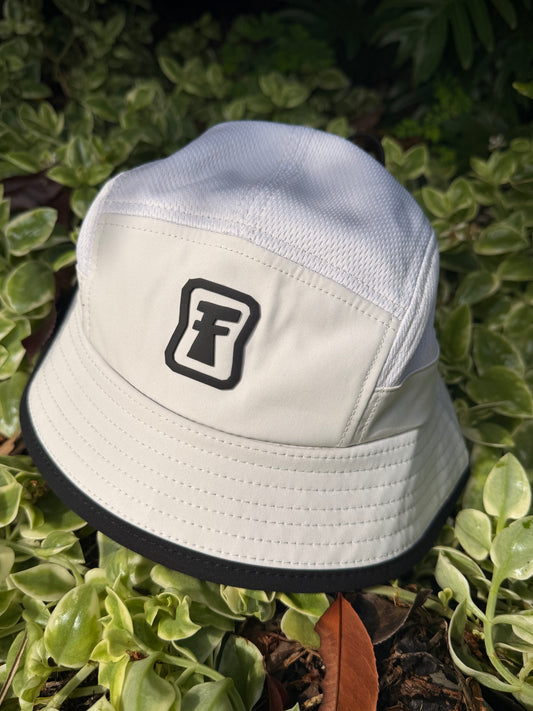 Cookie & Cream - Bucket Surf Hat with permanent chin strap